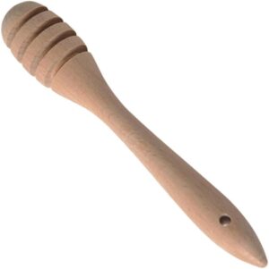 OUNONA Wooden honey spoon with groo...
