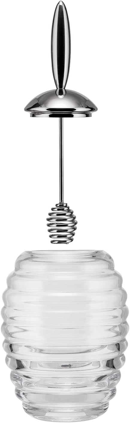Alessi Honey Pot TW01 Design honey dispenser with honey spoon, glass and stainless steel – Bild 2