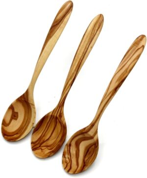 DAGDEG Set of 3 Olive Wood Tablespo...