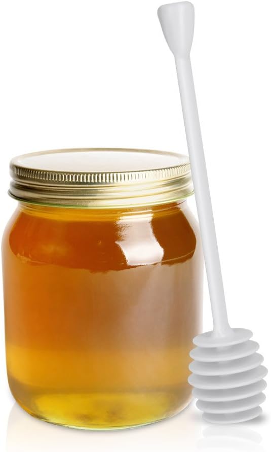 Metaltex Honey Spoon, Stainless Steel, White/Opulent Garden, 3.2 x 6.7 x 22.7 cm