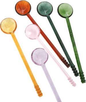 6 Stück handwerkliche Glaslöffel,...