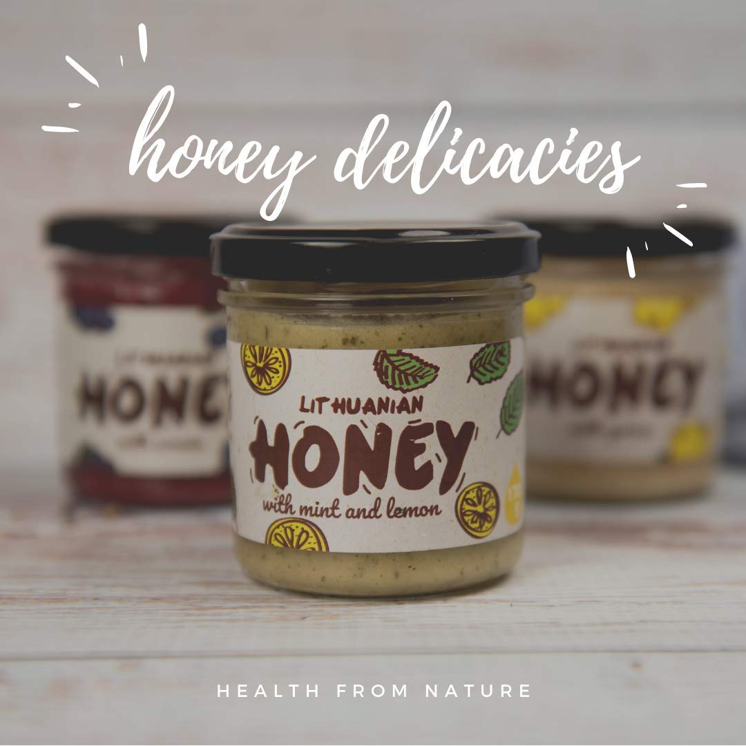 Pure Raw Honey with Lemon and Mint Organic Wildflower 100% Natural, 170 g Unfiltered Unheated from Non-Vacuum-fed Bees with High Concentration of Protein Minerals – Bild 6