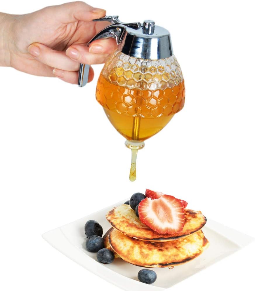 Orion Glass Dispenser for Honey Syrup Honey Dispenser with Base Storage Stand – Bild 3