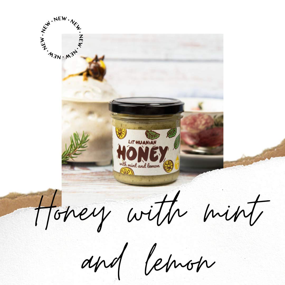 Pure Raw Honey with Lemon and Mint Organic Wildflower 100% Natural, 170 g Unfiltered Unheated from Non-Vacuum-fed Bees with High Concentration of Protein Minerals – Bild 2