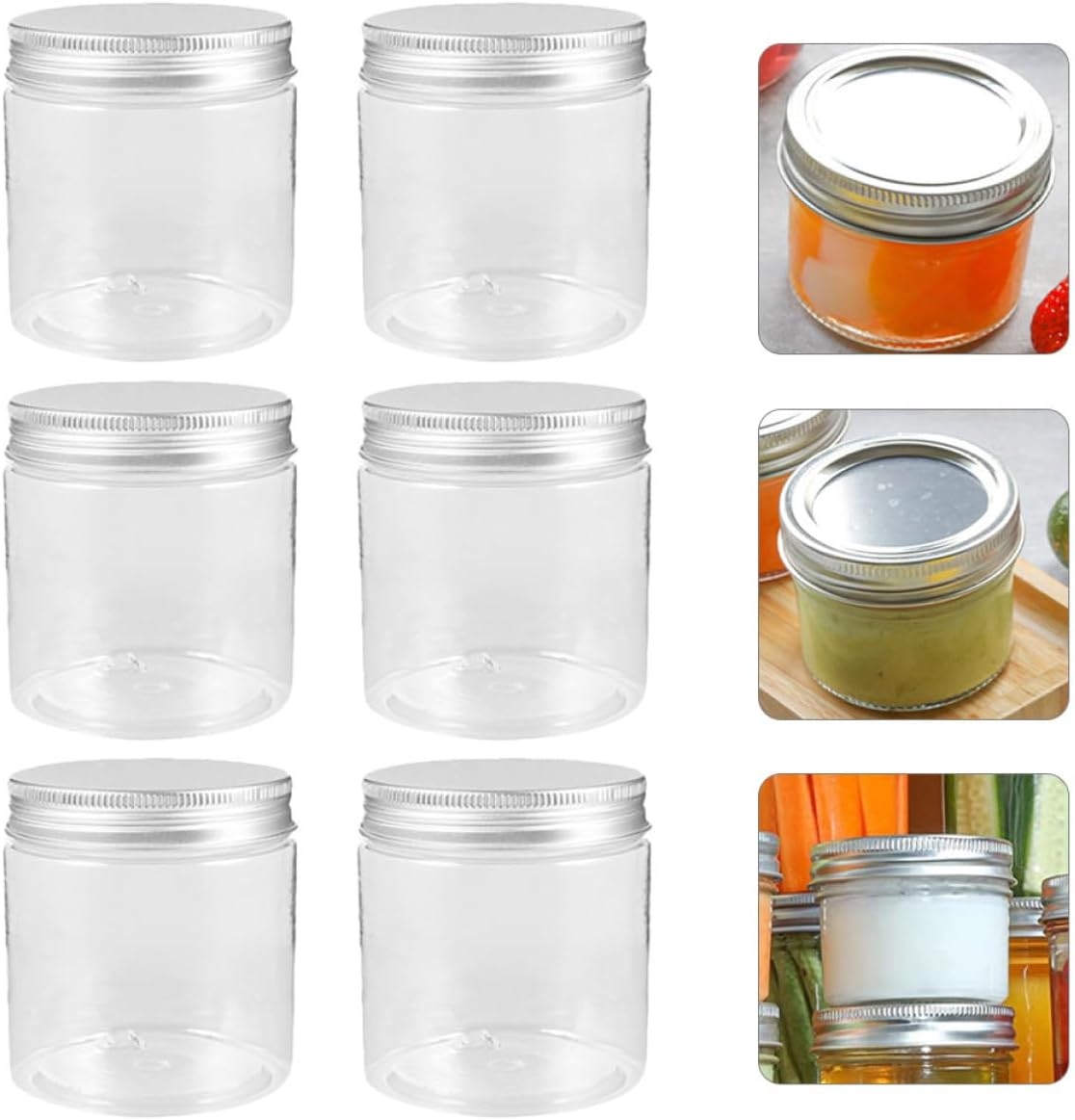 MAGICLULU 12 Stück pack Kleiner Einmachgläser aus Aluminium mit Transparentem Design 200ml Verschließbare Küchen Marmeladengläser für Sichere Aufbewahrung mit Silbernem Deckel – Bild 8