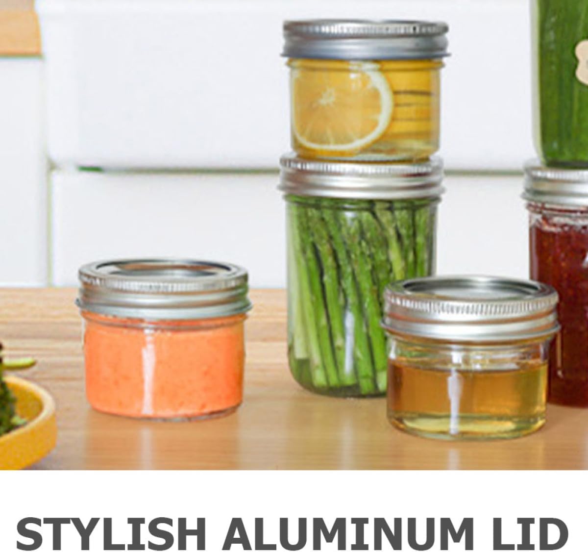 MAGICLULU 12 Stück pack Kleiner Einmachgläser aus Aluminium mit Transparentem Design 200ml Verschließbare Küchen Marmeladengläser für Sichere Aufbewahrung mit Silbernem Deckel – Bild 3