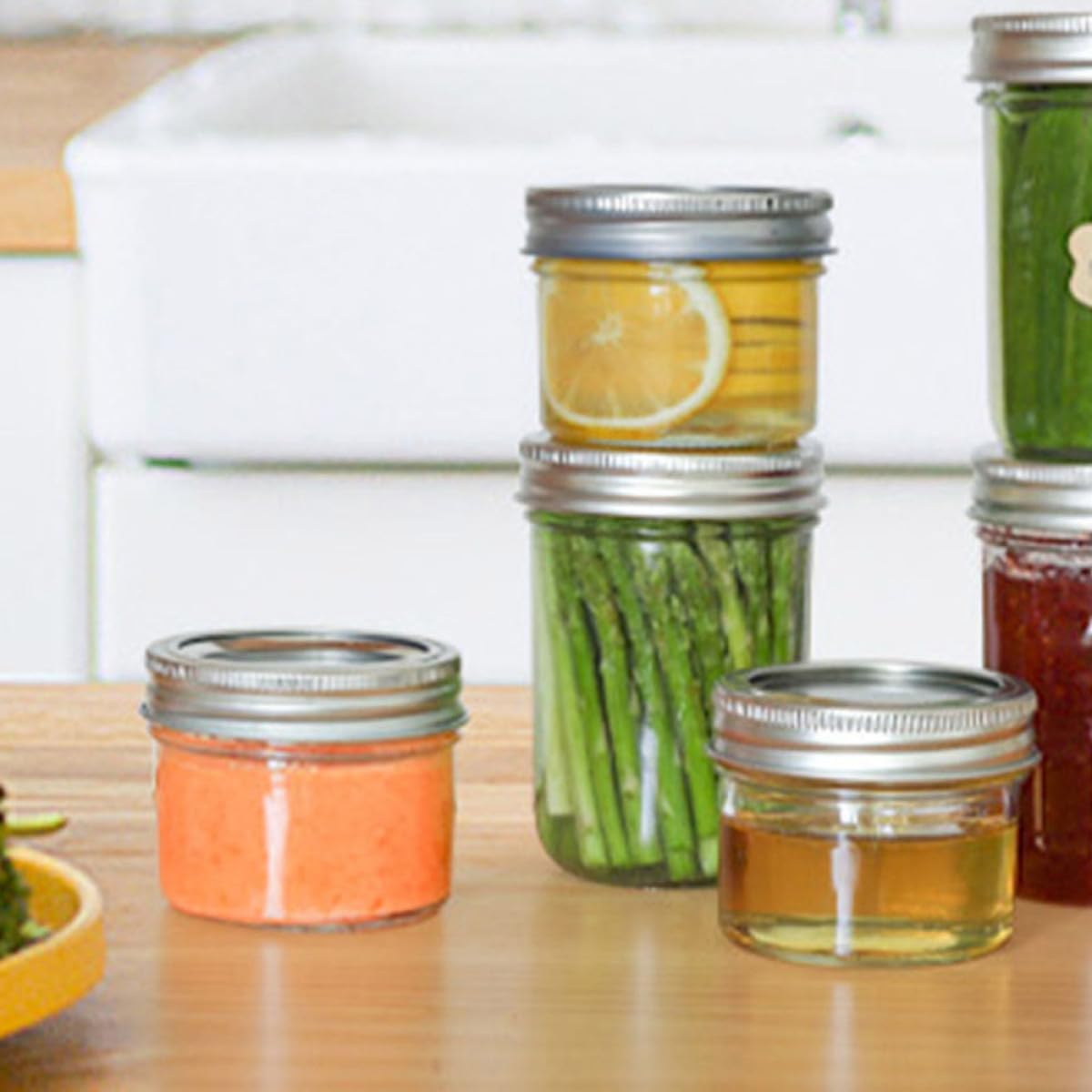 MAGICLULU 12 Stück pack Kleiner Einmachgläser aus Aluminium mit Transparentem Design 200ml Verschließbare Küchen Marmeladengläser für Sichere Aufbewahrung mit Silbernem Deckel – Bild 5
