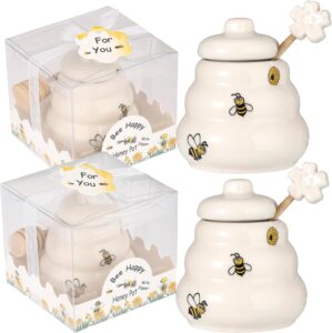 Ceramic Honey Pot with Dipper, Hone...