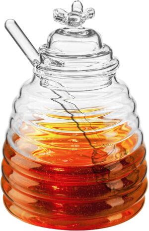 Hedume Honey Jar with Dipper and Li...
