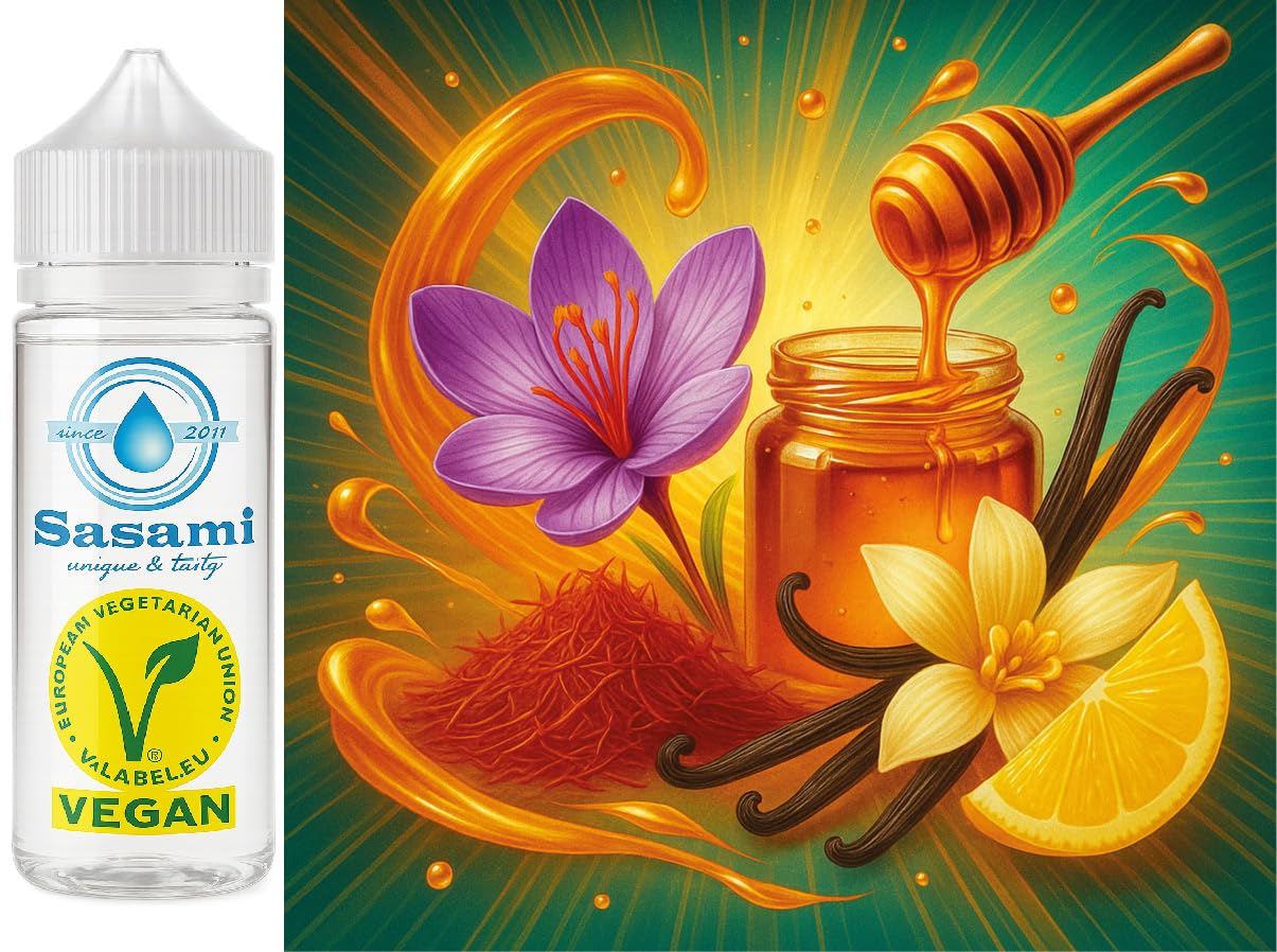 Saffron Honey Whisper - Saffron, Honey, Vanilla & Lemon Aroma Concentrate - Vegan - Sasami - 10 ml