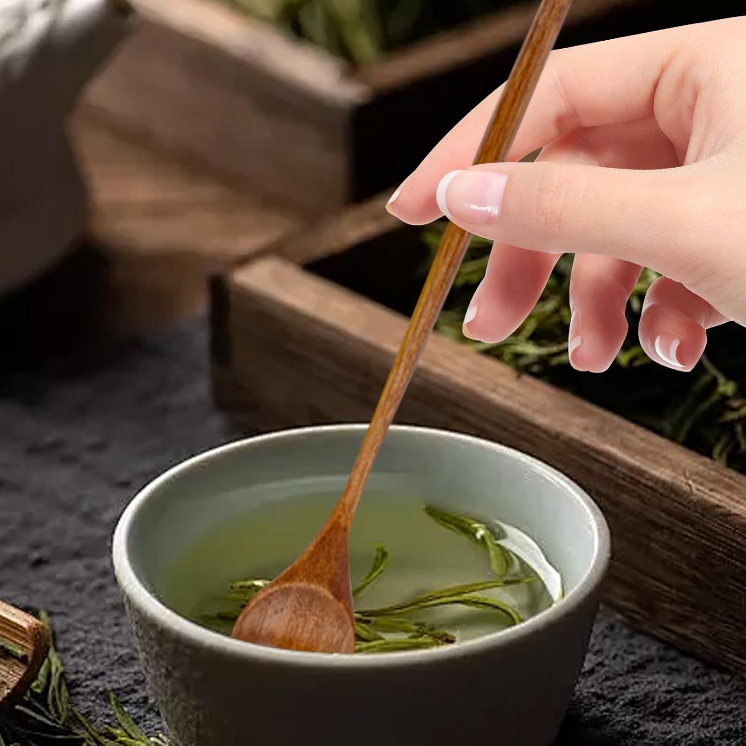 Wooden Honey Spoon | Honey Jar Honey Spoon Stirring Stick Stirring Rod - Multifunctional Honey Glass Mixing Spoon for Holidays, Lovers, Families – Bild 3