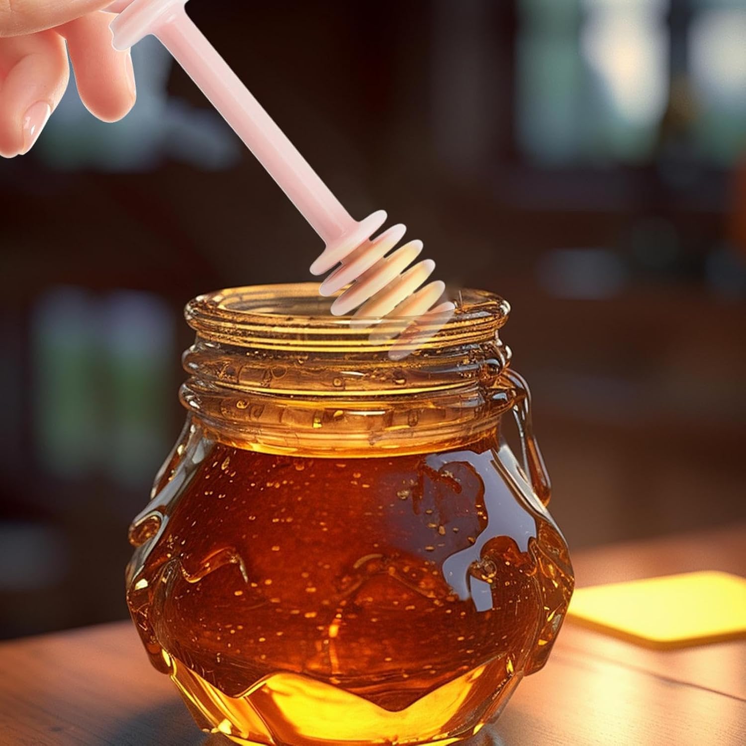 Tragbarer Honiglöffel, Kaffee-/Tee-Rührer, 16 x 2 cm, wiederverwendbarer Honiglöffel für Getränke, Edelstahl-Löffel mit komfortablem Griff, Küchenhelfer, für Herren, Damen, Kinder – Bild 4