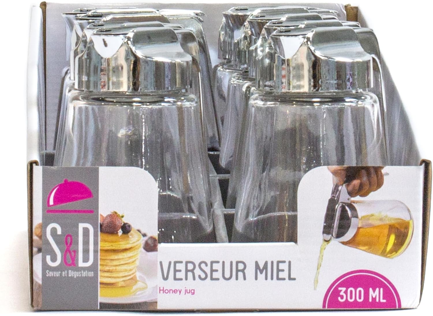 Saveur et Degustation KA1410 Transparent Glass Honey Pourer - 300 ml, 12 x 8.5 x 13 cm – Bild 8