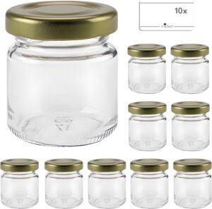mikken 10 x Mini Jam Jars 53 ml wit...