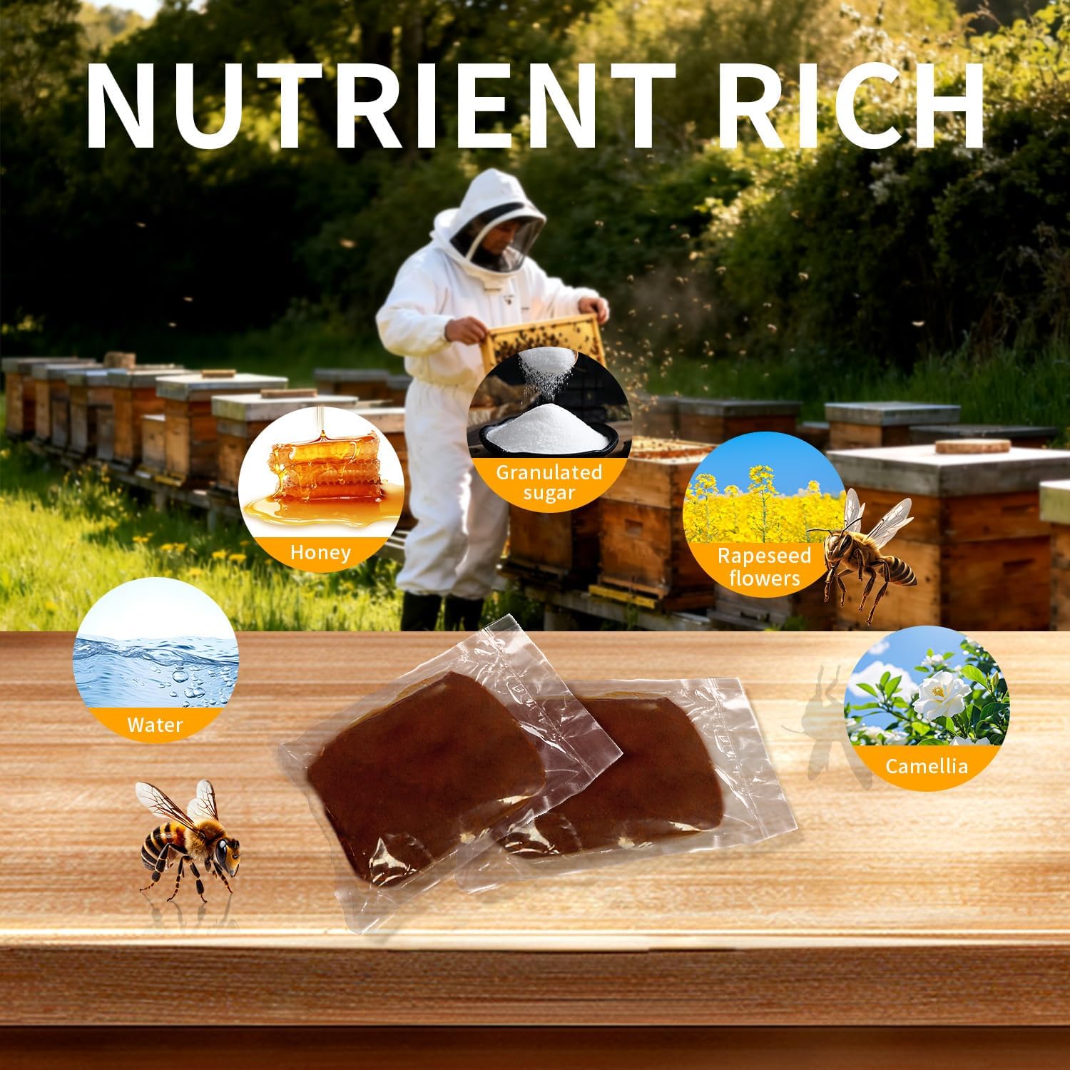 6 Pack Pollen Pills for Bees, 0.5 kg (Approximate Weight), Supplementary Feed for All Beekeepers – Bild 2