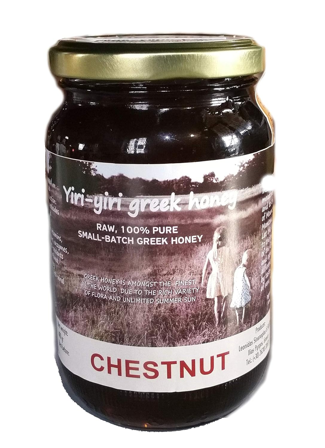 Roher griechischer Honig 100% rein – Kastanie 480 g – aus den abgelegenen Kastanienwäldern der Peloponnes.