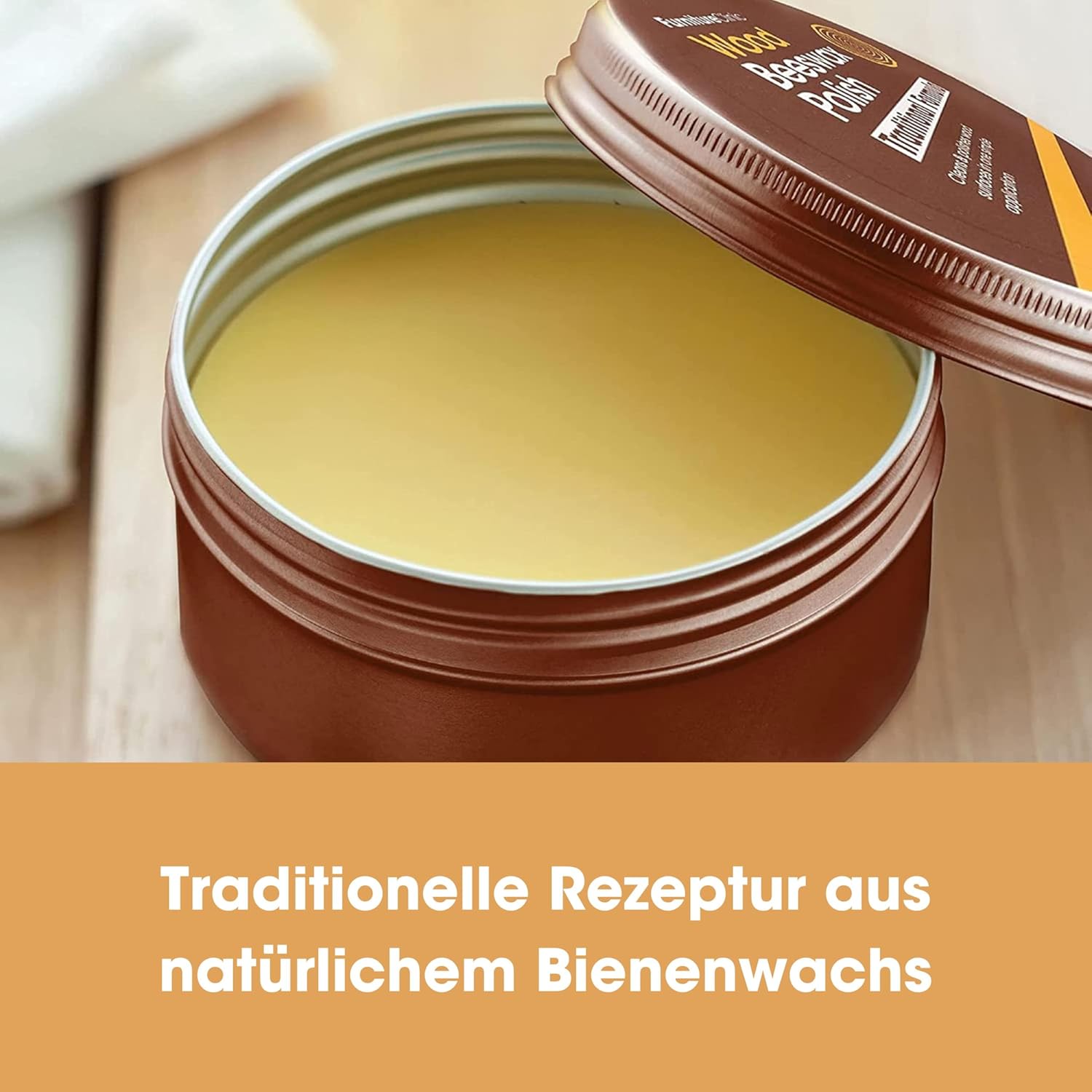 Furniture Clinic Beeswax Polish for Wood and Furniture - 200ml - Natural Beeswax for All Wood Types and Colours (Clear) – Bild 2