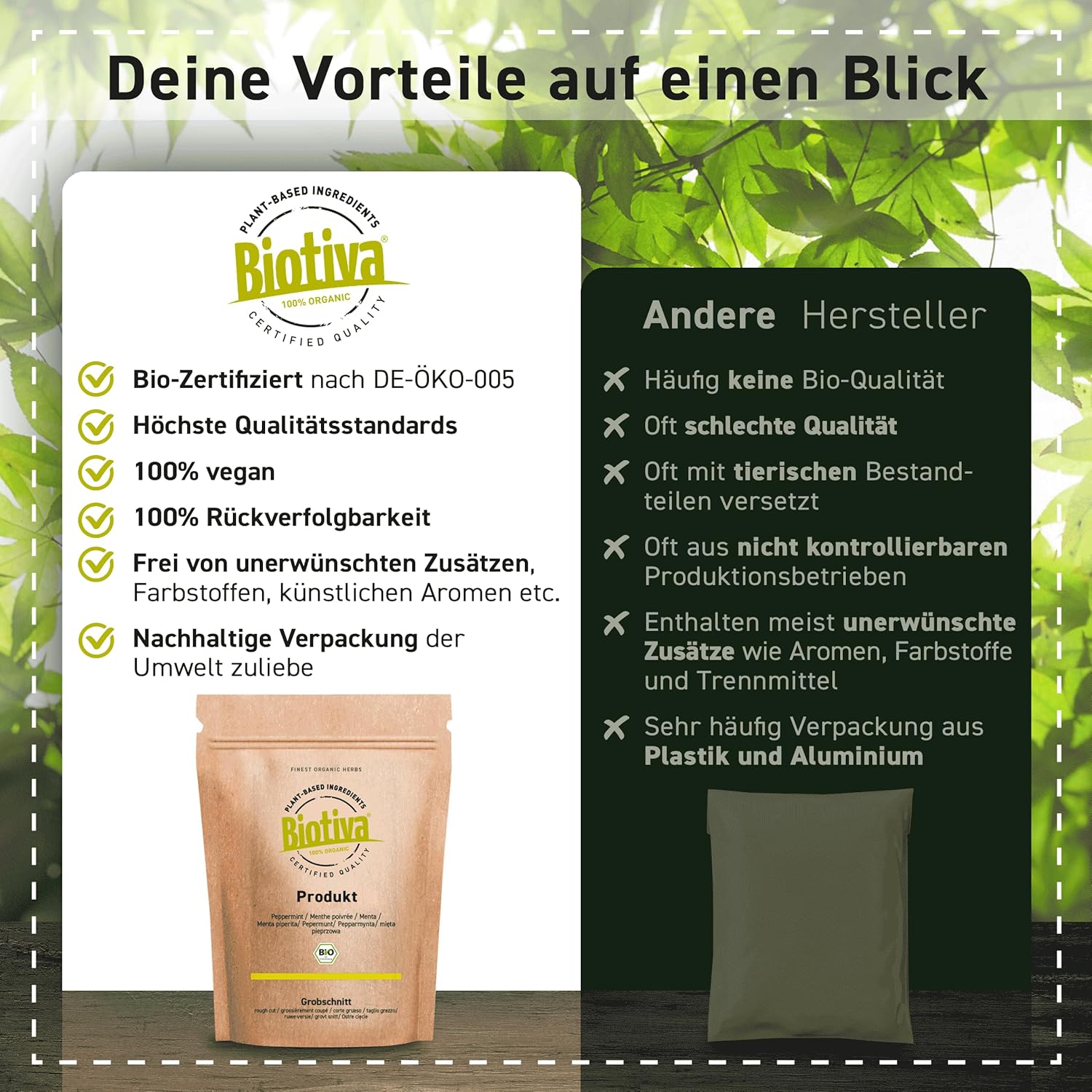 Biotiva Herbal Night Blend Latte Bio 180g – Mit Ashwagandha, Reishi, Melisse, Kamille, Zimt & mehr – 100% naturrein & vegan – Aus ökologischem Anbau – DE-ÖKO-005 – Bild 4