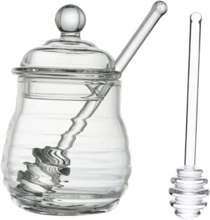 Cabilock Lidded Glass Honey Pot wit...