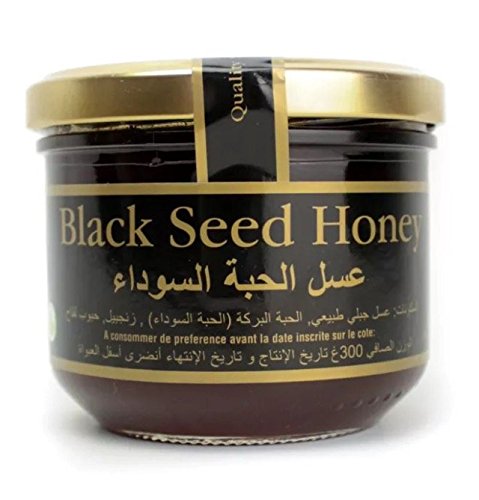Original Black Seed Honey, Pure Mountain Honey with Black Seeds (Nigella) Suitable for Vegetarians (1 x 250 g)