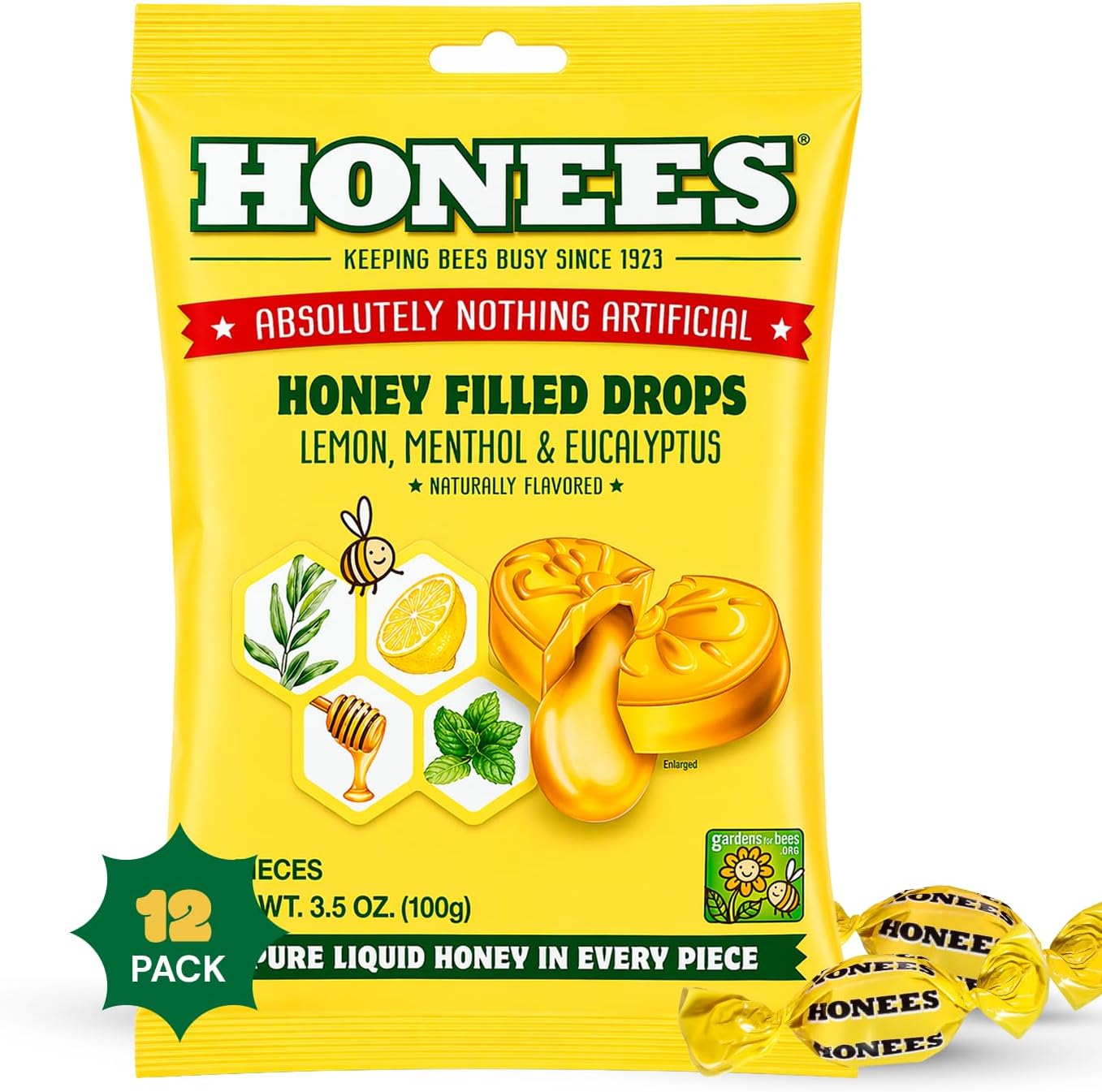 Honees Honey Lemon Cough Drops 20 - 12 Count Per Pack