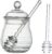 Cabilock Lidded Glass Honey Pot with Stirrers, Airtight Storage Container for Kitchen, Durable Household Glass Container for Honey, Dry Food Storage, Reusable