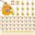 Mini Honey Jars, 42.5ml, Pack of 48 Hexagonal Honey Jars with Spoon, Gold Lid, Bee Pendant, Gold Gift Bags, Rope, Thank You Labels, Glass Honey Jars with Lids