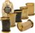 Viking Drinking Horn Cups with Gift Bag – Set of 6 Engraved Ox Horn Shot Glasses (90 ml) | Handmade Nordic Cups with Brass Trim, Natural Horn Cups for Mead & Whiskey