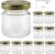 mikken 10 x Mini Jam Jars 53 ml with Lid Gold with Labels