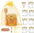 Mini-Honiggläser, Partyzubehör, 42,5 ml, kleine sechseckige Glas-Honiggläser mit Löffeln, Deckeln, Goldtüten, Bienen-Charms, Dankeskarten, Jute, niedliche Aufkleber für Hochzeitsfeiern, 8