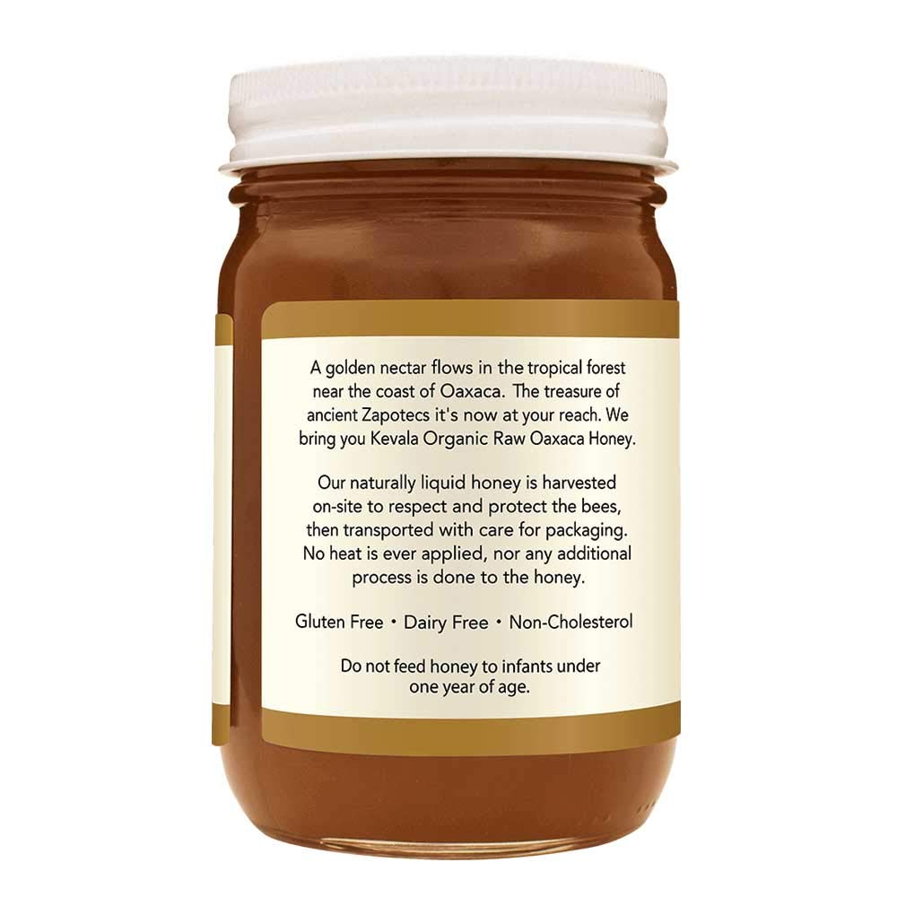 Kevala Organic Raw Oaxaca Honey - 3pack Glass Jar 16 oz, Natural Sweetener for Meals and Drinks with no Pesticides, Pure and Unprocessed Spread for Bread and Toast, Golden Nectar with no Sugar Added - Image 4