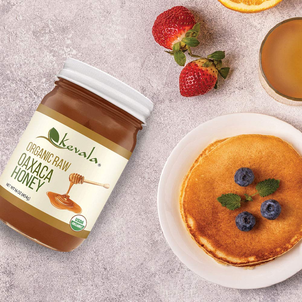 Kevala Organic Raw Oaxaca Honey - 3pack Glass Jar 16 oz, Natural Sweetener for Meals and Drinks with no Pesticides, Pure and Unprocessed Spread for Bread and Toast, Golden Nectar with no Sugar Added - Image 5