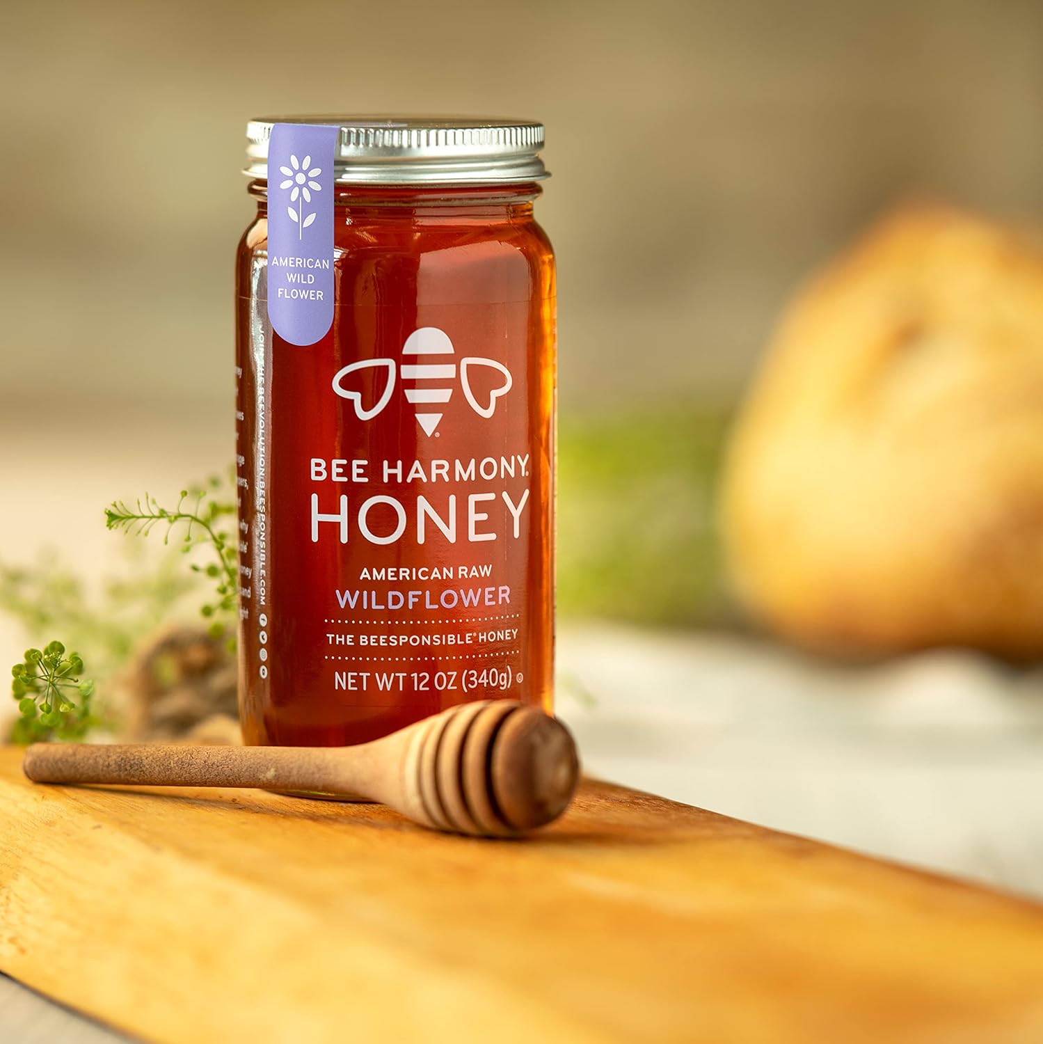 Bee Harmony American Raw Wildflower Honey, 12 OZ - Image 4