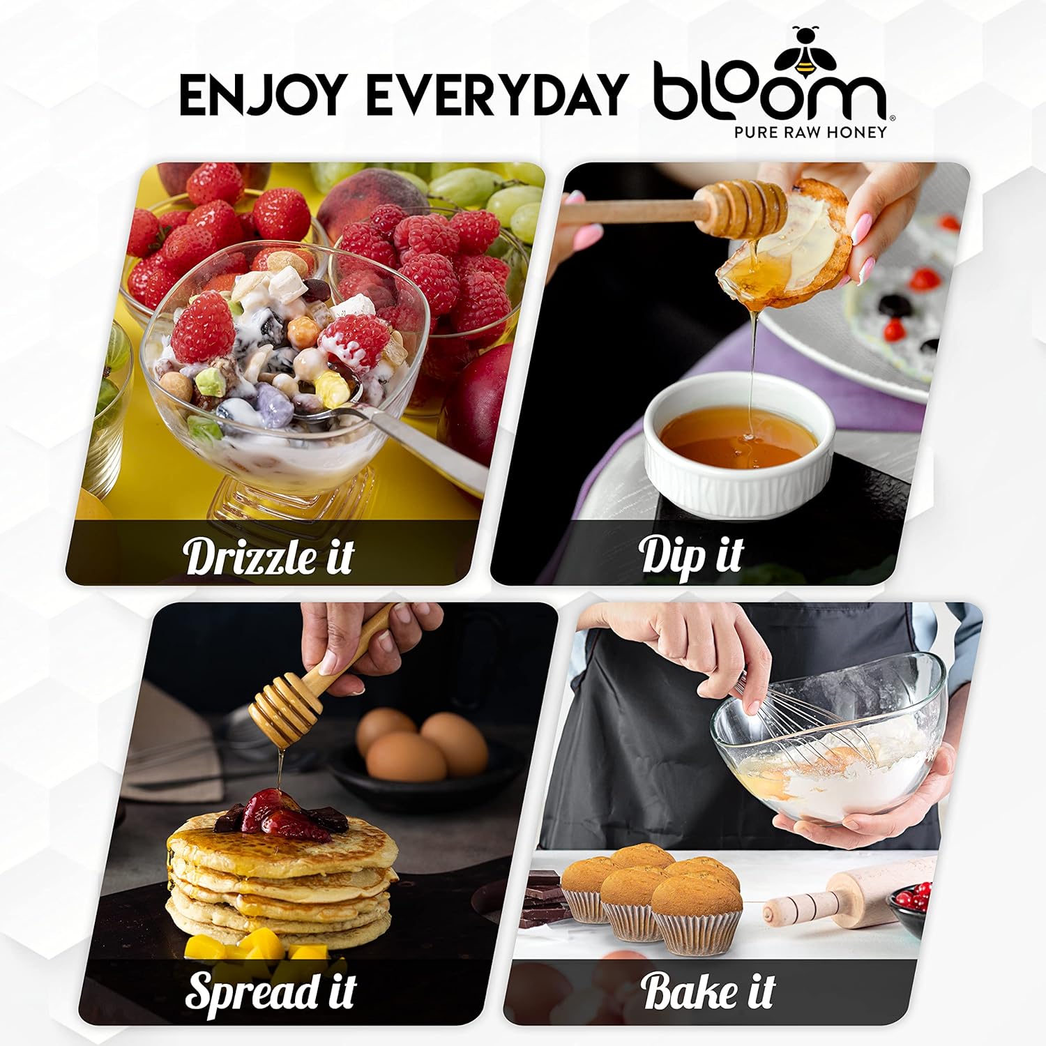 Bloom Honey 100% Pure Honey Raw Unfiltered and Unpasteurized Raw Honey - 16oz Orange Blossom - Image 4