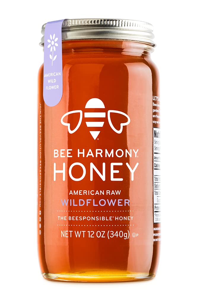Bee Harmony American Raw Wildflower Honey, 12 OZ