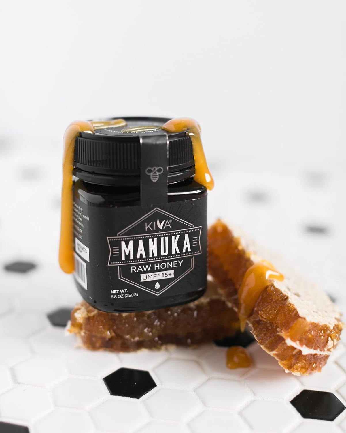 Kiva Raw Manuka Honey - Certified UMF 15+, MGO 514+ 100% Pure Genuine New Zealand, Non-GMO, Traceable (8.8oz/250g Bottle) - Image 3