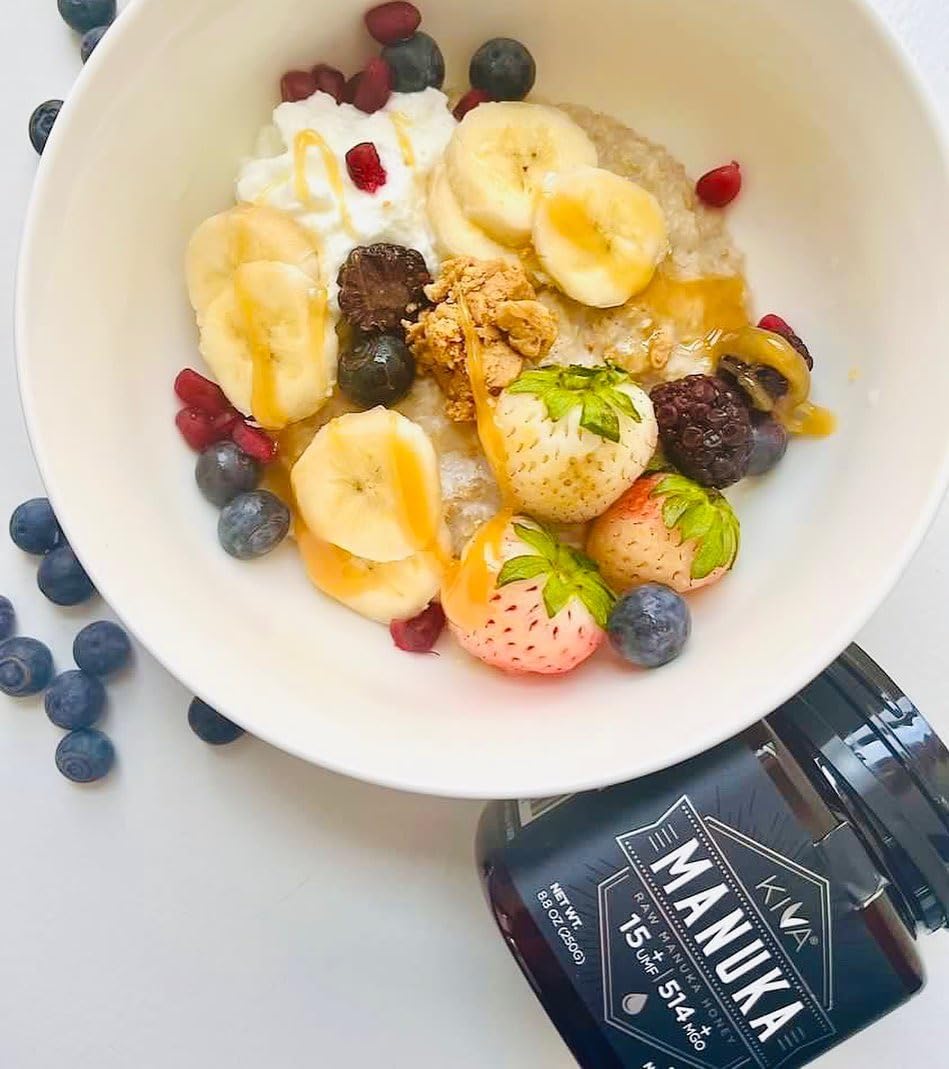 Kiva Raw Manuka Honey - Certified UMF 15+, MGO 514+ 100% Pure Genuine New Zealand, Non-GMO, Traceable (8.8oz/250g Bottle) - Image 4