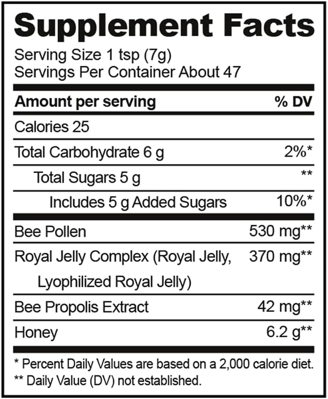 Superfood Honey by Beekeeper's Naturals - Bee Pollen, Royal Jelly, Propolis, Honey - Natural Energy, Immune Support, Mental Clarity, Athletic Performance (11.6 oz) - Image 5