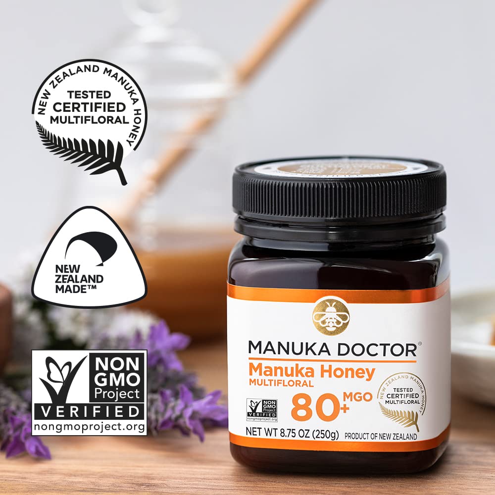 Manuka Doctor - MGO 80+ Manuka Honey Multifloral, 100% Pure New Zealand Honey. Certified. Guaranteed. Raw. Non-GMO (8.75oz) - Image 7