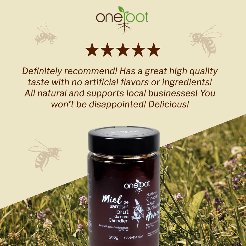 OneRoot Raw Buckwheat Honey – 500g / 17.6oz, Unheated & Unprocessed Dark – Nutrient-Rich, Antioxidant-Packed Natural Sweetener – Pure & Unfiltered Honey - Image 6