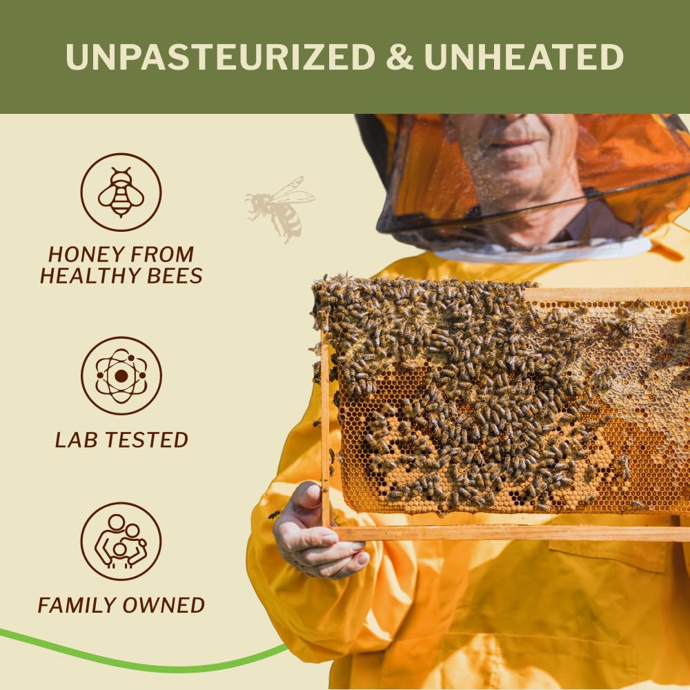 Oneroot 100% Canadian Wildflower Honey - 6.6 lbs, Unheated & Creamed - Nutrient-Rich, Natural Sweetener with Enzymes - Thick & Pure Raw Unfiltered Honey - Image 4