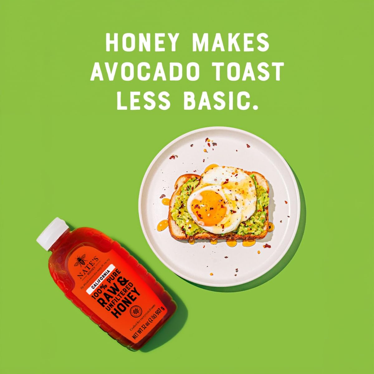 Nate's California 100% Pure, Raw & Unfiltered Honey - 32 oz. Squeeze Bottle - All-natural Sweetener - Image 5