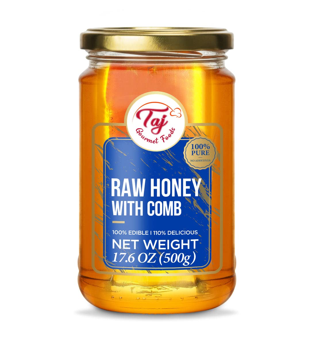TAJ All Natural Raw Turkish Honeycomb with Honey | 100% Pure | 500g
