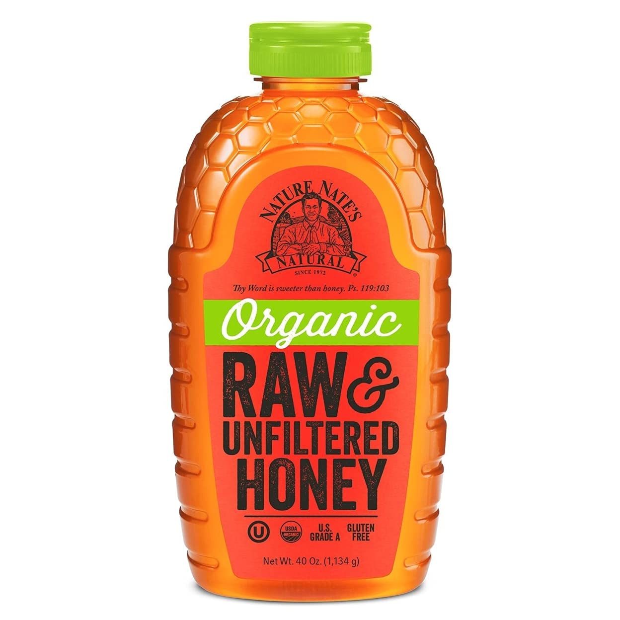 Nature Nate's 100% Organic Pure Raw & Unfiltered Honey (40 oz.)
