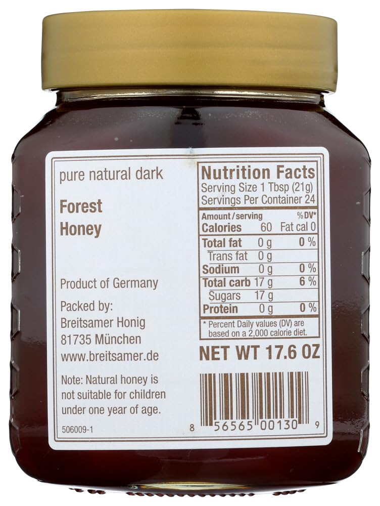 Breitsamer Tangy Forest Honey, 17.5 Oz (500g) - Image 2