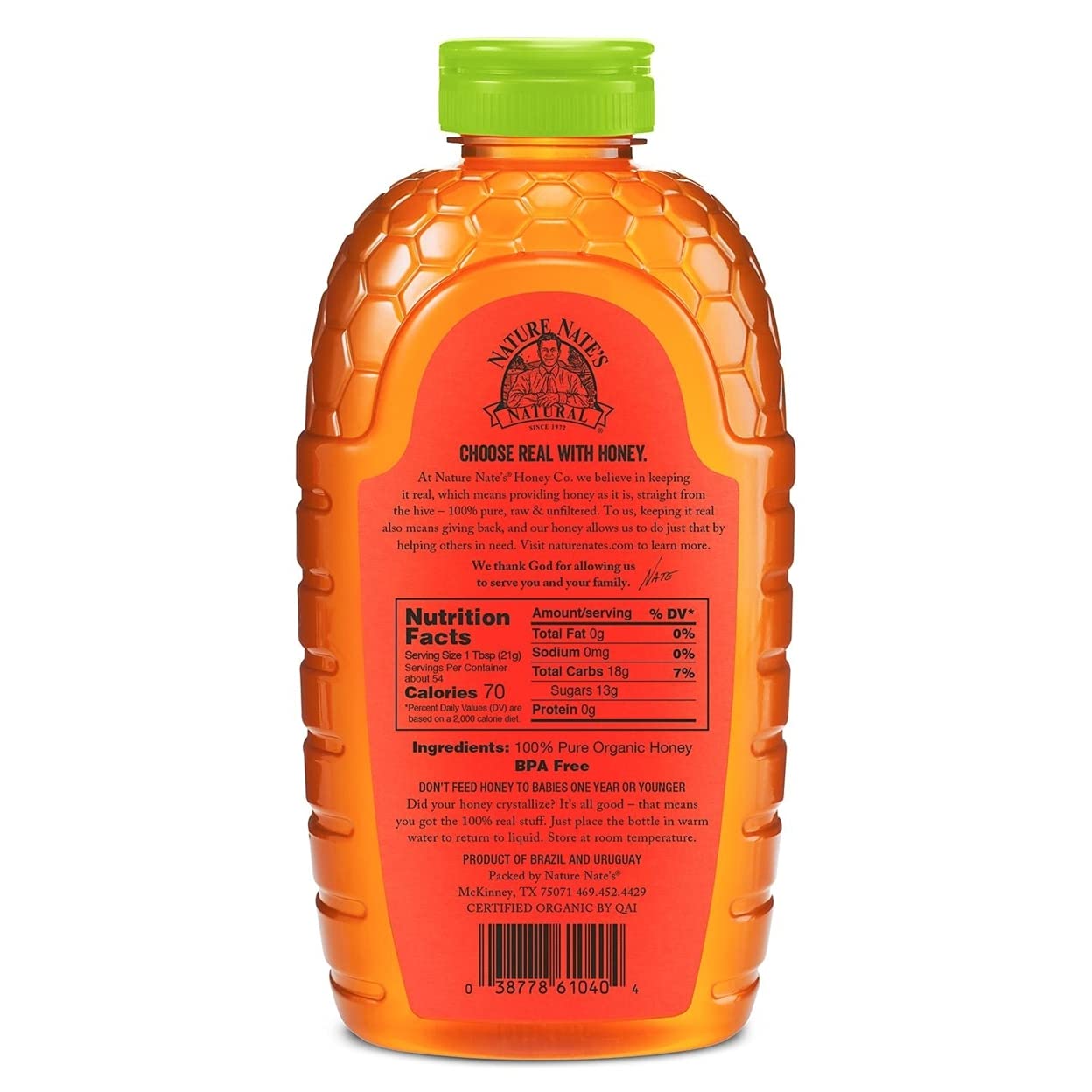 Nature Nate's 100% Organic Pure Raw & Unfiltered Honey (40 oz.) - Image 3