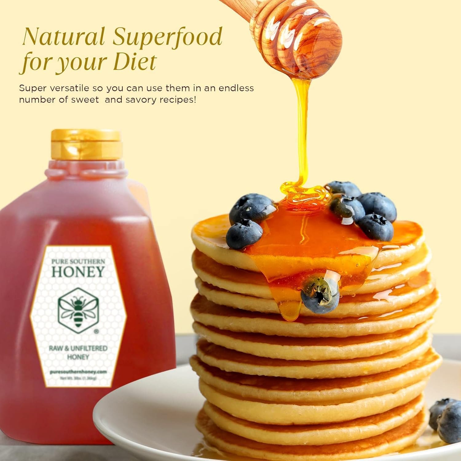 100% Raw & Unfiltered Wildflower Honey - American Made by Pure Southern Honey (48 Ounce) - Image 2