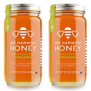 Bee Harmony Organic Raw Honey, 12 O...