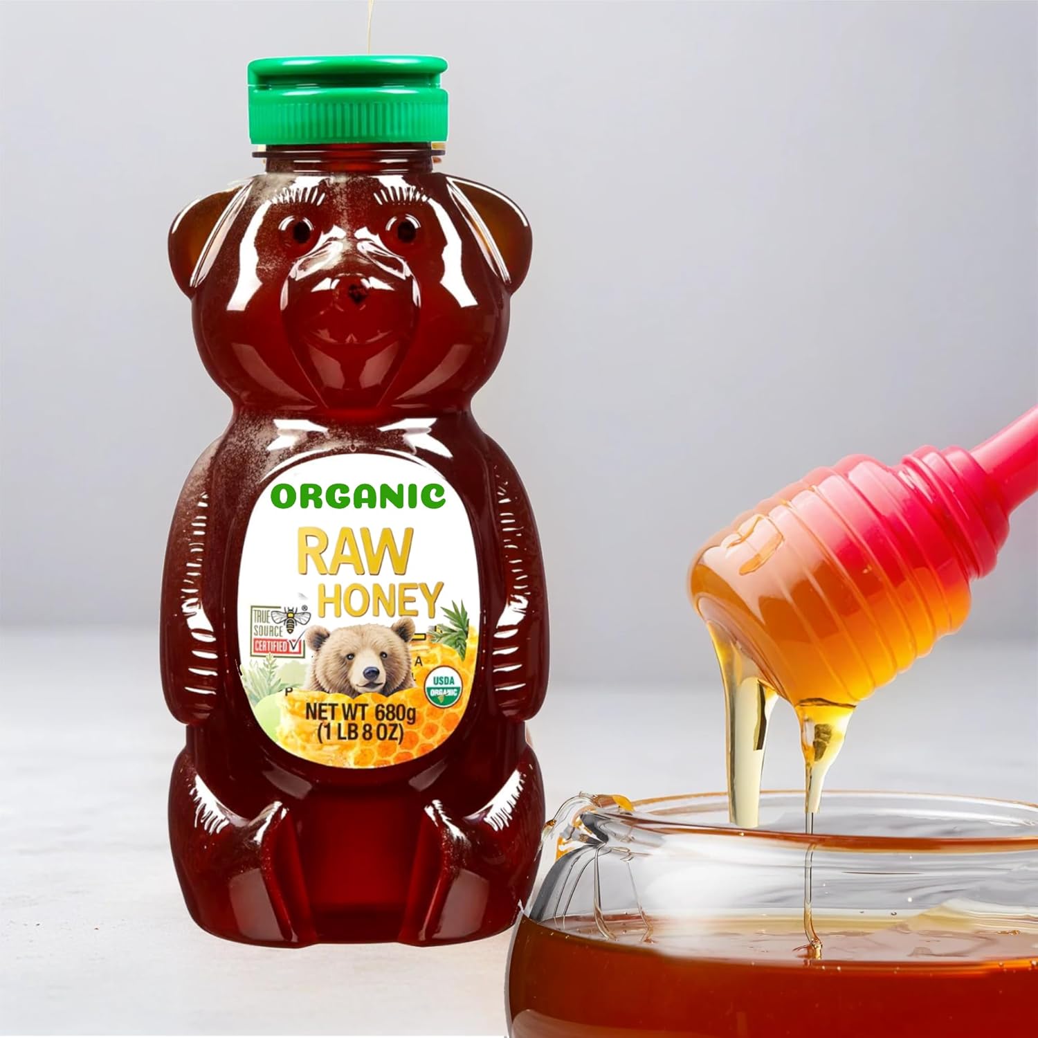 Organic Raw and Unfiltered Honey US Grade A 24 oz 1.8lb (Pack of 1)