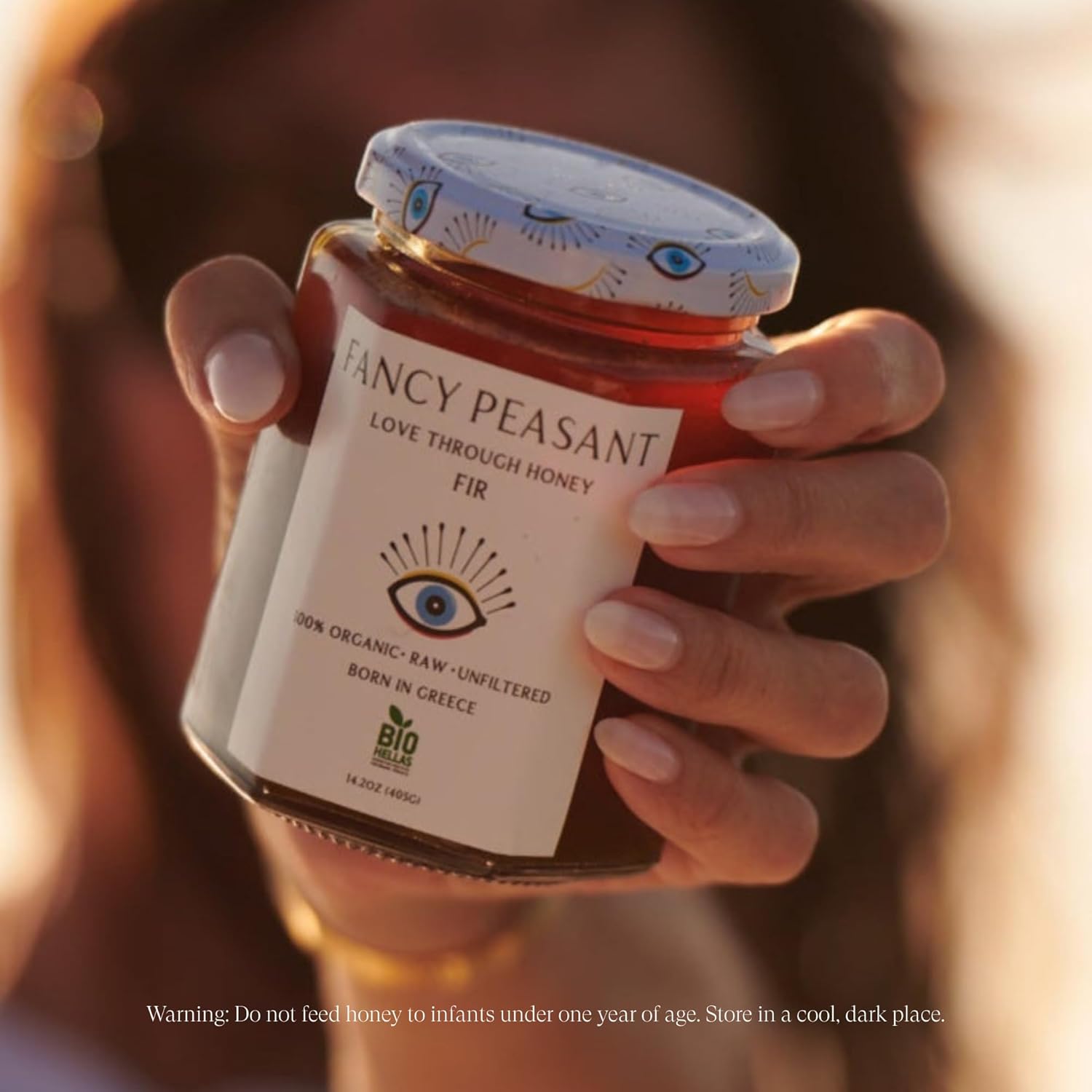 Fancy Peasant Greek Fir Honey, Organic Raw Honey Jar, Unfiltered, Pure & Natural, 14.2oz - Image 3